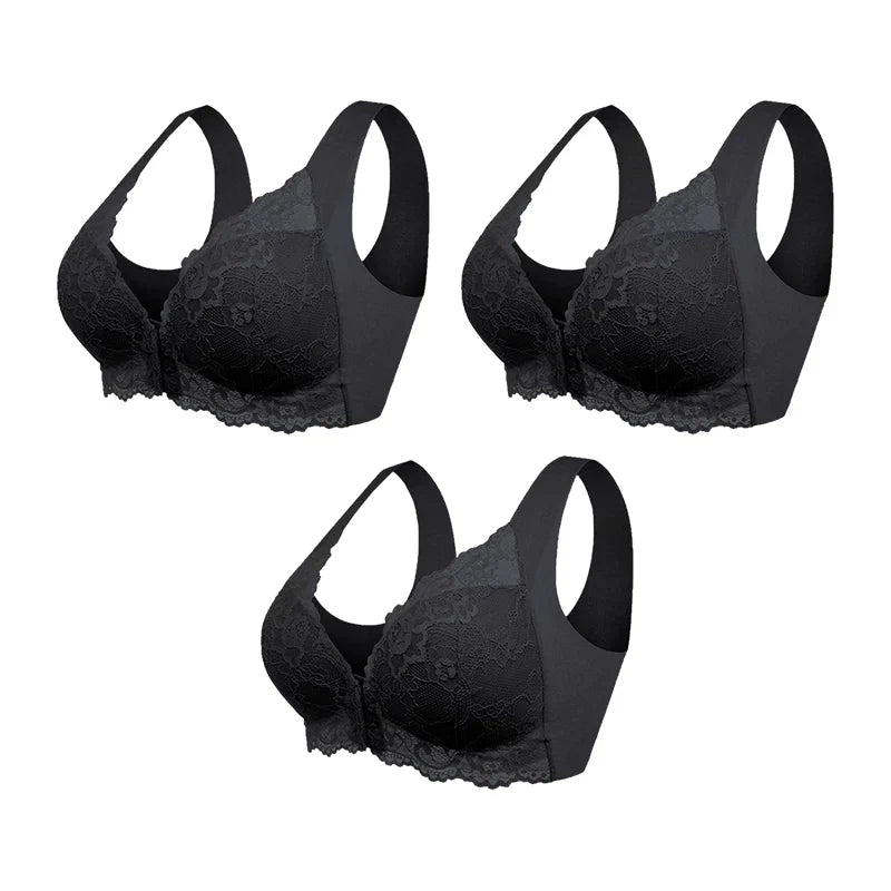 (1 acheté = 3 reçus) Soutien-gorge Sans Fil Galbant Avec Fermeture Frontale