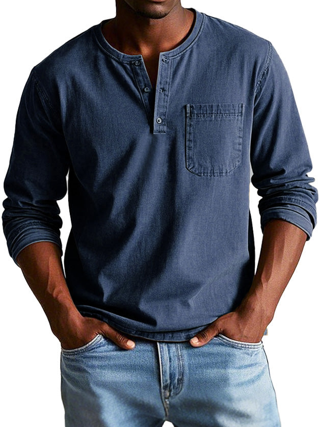 Noirval™ | Chemise Vintage à Manches Longues